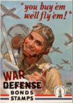 1942 'you buy 'em we'll fly 'em!' War Bonds Stamps