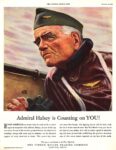 1943 Admiral Halsey is Counting on You. War Bonds