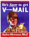 1943 He's Sure to get V...- Mail. Safest Overseas Mail