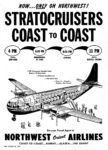 1949 Stratocruises Coast to Coast. Northwest Orient Airlines