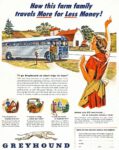1950 How this farm family travels More for Less Money! Greyhound