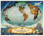 1941 PAa. Routes of the Flying Clipper Ships. Pan American World Airways