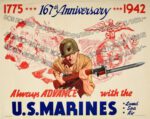 1942 Always Advance with the U.S.Marines. Land. Sea. Air