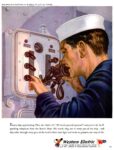 1943 Every branch of the Armed Services use the telephone. No 4. of a series, Battleship. Western Electric