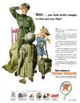 1945 'Gee!... you look pretty snappy in that one too, Pop!' Texaco