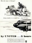 1945 How far away is Chicago. Skiing steadily in a straight line... about 93 hours. by United... 5,5 hours