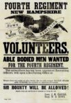 1861 Fourth Regiment New Hampshire. Volunteers. Able Bodied Men Wanted For The Fourth Regiment