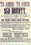 1862 To Arms! To Arms! $50 Bounty. Capt. Sticleman's Company Virginia Volunteers