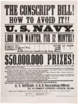 1863 The Conscript Bill! How To Avoid It!! U.S. Navy. 1,000 Men Wanted, For 12 Months!