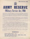 1916 Army Reserve (Military Service Act, 1916)