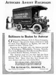 1917 Autocar Delivery Truck. Autocars Assist Railroads