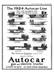 1924 Autocar Line. Autocar gas and electric trucks