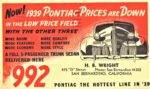 1939 Pontiac Dealership Postcard