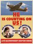 1942 He Is Counting On Us! Let's Go, Everybody - Keep 'Em Firing