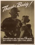 1944 Thanks Buddy! Newspaper Boys Have Sold Over 1 1-4 Billion War Savings Stamps Since Pearl Harbor