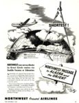1946 Shortest! Northwest Passage Alaska and the Orient. Northwest Oriental Airlines