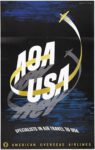 1948 AOA USA. Specialists In Air Travel To USA. American Overseas Airlines