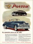 1948 Pontiac Convertible and 4-Door Sedan. Its reputation grows by the mile!