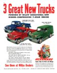 1950 Willys Truck. 3 Great New Trucks Powered By Willys' Sensational New Higher-Compression F-Head Engine