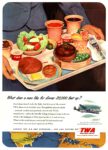 1951 What does a man like for dinner 20,000 feet up. TWA