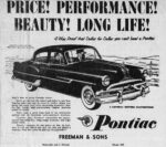 1953 Pontiac. Price! Performance! Beauty! Long Life!