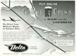 1955 Fly Delta Golden Crown DC-7 to Miami and the Caribbean