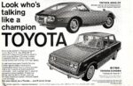 1967 Toyota 2000 GT and Corona. Look who's talking like a champion