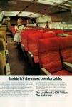 1974 Inside it's the most comfortable. The Lockheed L-1011 TriStar. The fuel saver