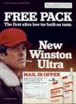 1981 Free Pack. The first ultra low bar built on taste. New Winston Ultra