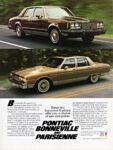 1985 Pontiac Bonneville and Parisienne. These two luxurious Pontiacs offer you a choice of size and power
