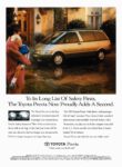 1994 Toyota Previa. To Its Long List Of Safety Firsts, The Toyota Previa Now Proudly Adds A Second