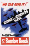1942 'We Can Give It!' Bonds for Bombers Week. Buy Your Bonds Today! 3% Bomber Bonds