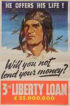 1943 He Offers His Life! Will you not lend your money. 3rd Liberty Loan