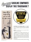1947 How many Gasoline Companies Display This Trademark. Ethyl Corporation