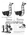 1952 There's a big difference between a lima... and ... llama. Ethyl Gasoline