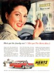 1958 Chevrolet Bel Air. She’s got the family car! (He’s got The Hertz Idea)