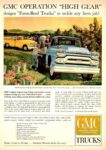 1959 GMC Pickup & Flatbed Truck. GMC Operation 'High Gear' designs 'Farm-Bred Trucks' to tackle any farm job!