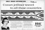 1960 Only BOAC Offers You Comet jetliner travel to all these countries