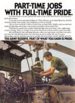 1978 Part-Time Jobs With Full-Time Pride. The Army reserve. Part Of What You Earn Is Pride