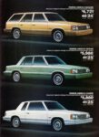 1981 Dodge Aries-K Wagon, Sedan & Coupe