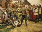 1917-18 Execution of peasants by White Cossacks by Ivan Alekseevich Vladimirov