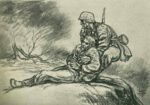 1941-43 Not paying attention to anything and mortally risking his own life, he quickly pulls his wounded comrade aside by Finn Wigforss
