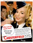 1944 What your boy wants most... Chesterfield and Carole Landis