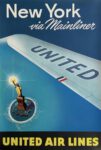 1948 New York via Mainliner. United Air Lines