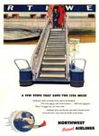 1954 A Few Steps That Save You 1756 Miles. Northwest Orient Airlines