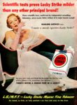 1950 Scientific tests prove Lucky Strike milder than any other principal brand! Marlene Dietrich