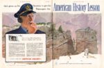 1953 He'd given up his Vacation to give his Passengers this American History Lesson. American Airlines