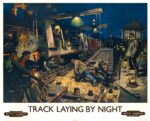 1955 Track Laying By Night. British Railways