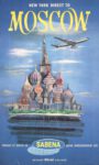 1956 New York Direct To Moscow. Sabena. Belgian World Airlines