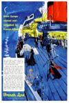 1958 Greet Europe relaxed and refreshed by France-Afloat. French Line